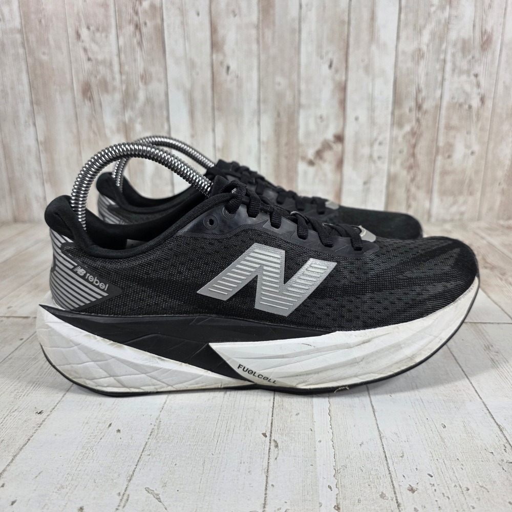 New Balance FuelCell Rebel v4 Womens 8.5 Black Silver Running Shoes WFCXLK5